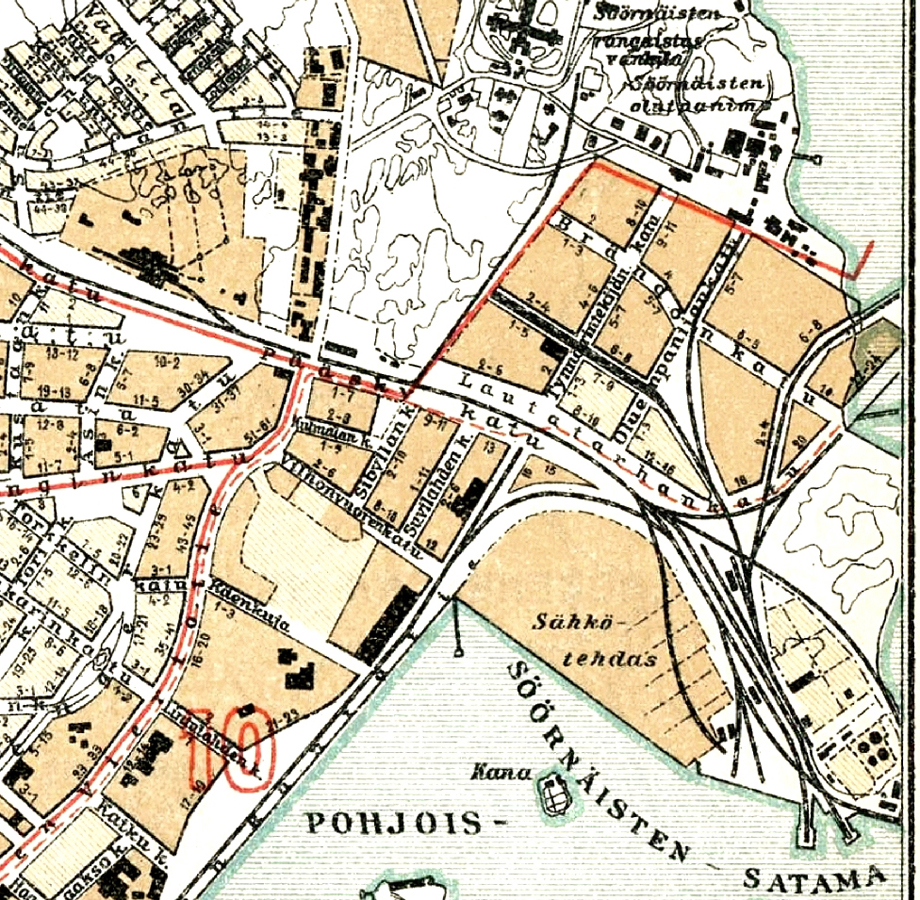 Helsinki kaupunkikartta 1911 (ote)